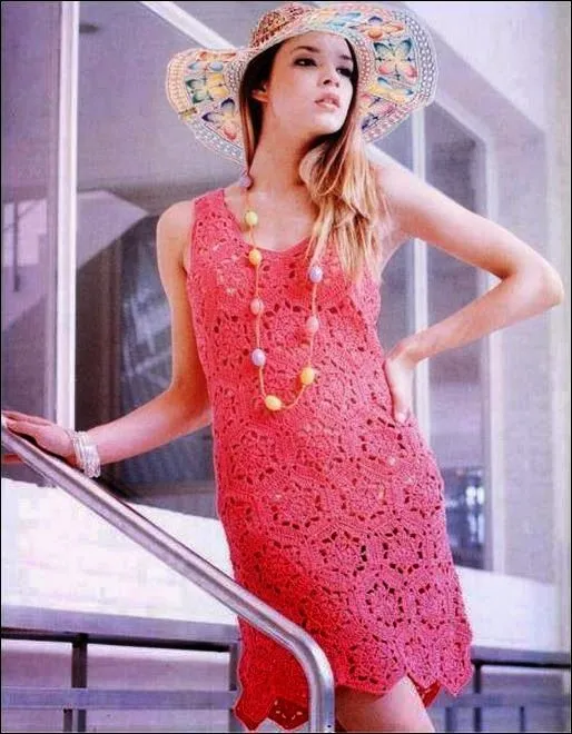 Vestido de Moda en hexágonos / patrones crochet DIY | Crochet y ...