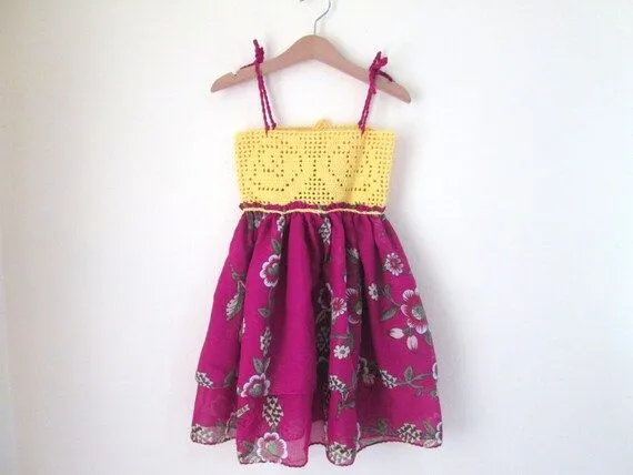 Vestido de la muchacha para 3-6 años edad tela y por AmuletEvilEye