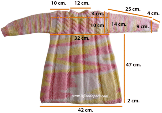 Vestido para niña - Tejiendo Perú... Vestido para niña - Tejiendo Perú...