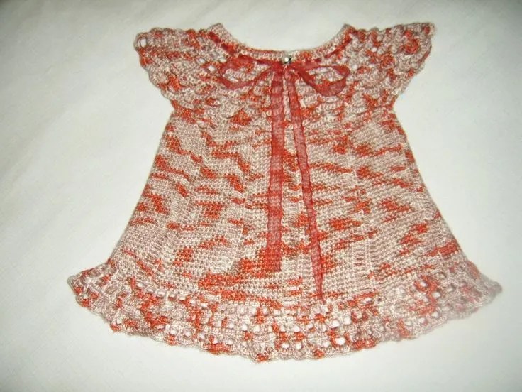 VESTIDO DE NIÑITA TEJIDO A PALILLOS - TRYCAR-TEJIDOS BEBES ...