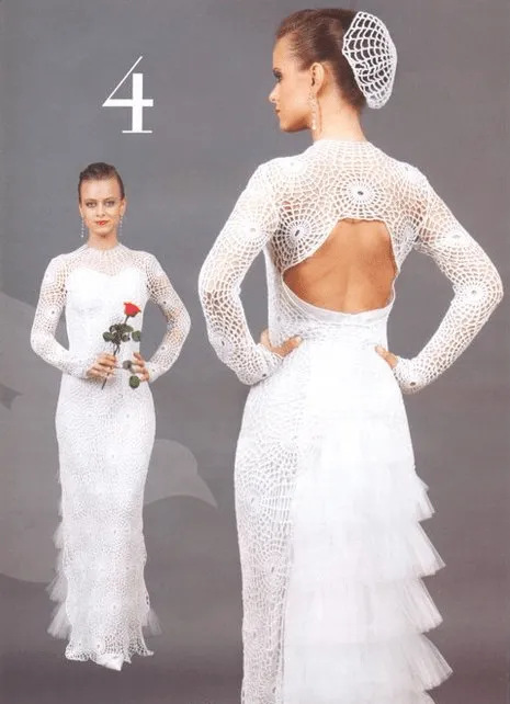 Vestido de Novia con Glamour - Patrones Crochet