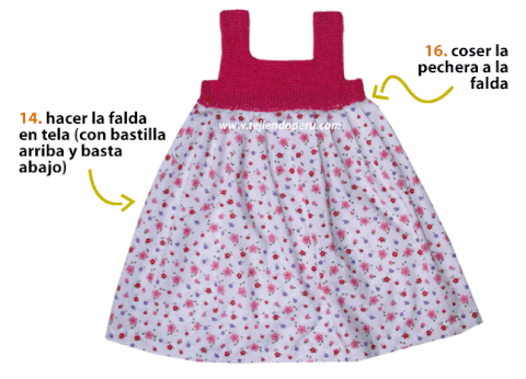 Vestido con pechera en ganchillo tunecino - Tejiendo Perú