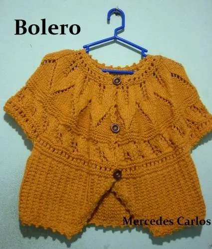 Bolero tejido a dos agujas para niña - Imagui