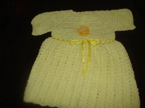 Vestido Tejido en Gancho Para Bebe Parte 1 de 2 - YouTube