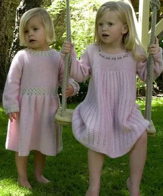 VESTIDO DE TEJIDO A PALILLOS EN CASHMERE ROSA PARA NIÑITAS : MODA ...