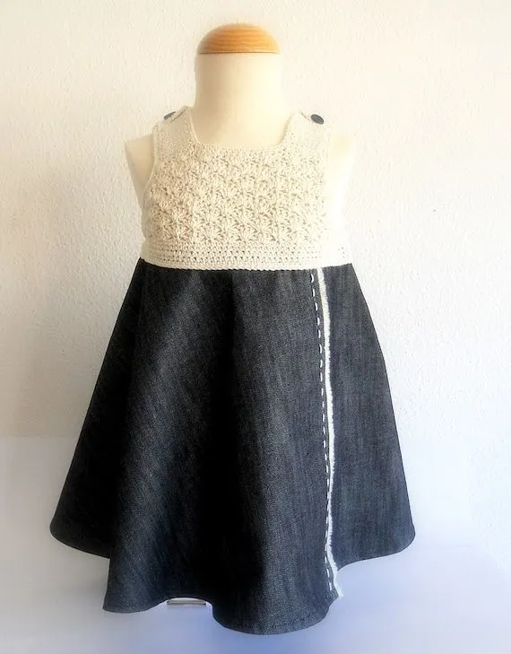 Vestido vaquero para niñasropa para niñas crochet y por pipocass