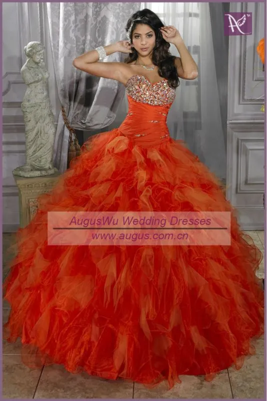 vestido de xv años color anaranjado | gdd.
