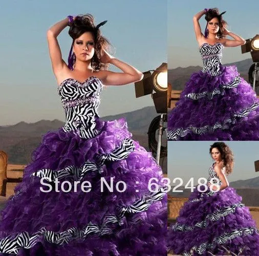Vestidos morados plateado con cebra para 15 años - Imagui