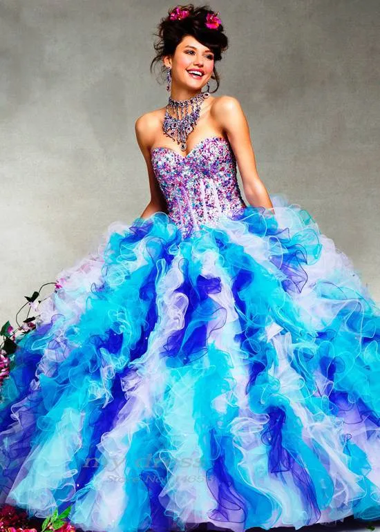 Vestidos de xv años online de arcoiris