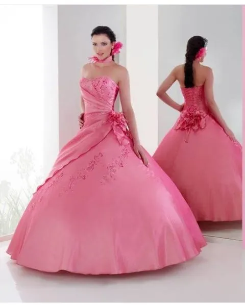 Vestidos y Accesorios de Moda: Vestido Largo de 15 años color rosado