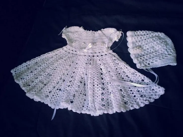 Vestidos en crochet para bautizo - Imagui