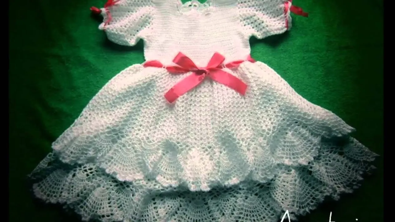 Vestidos a crochet para bebe recien nacido - YouTube