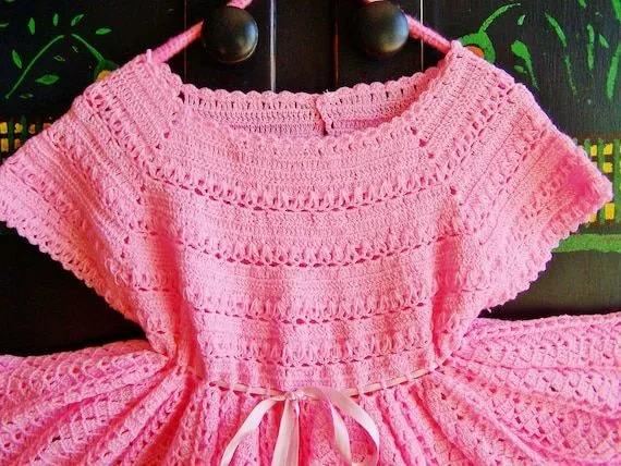 Vestidos tejidos en crochet para niñas - Imagui