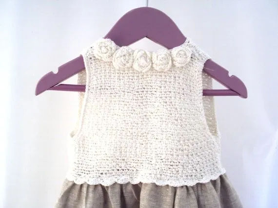 Vestido en crochet y tela - Imagui