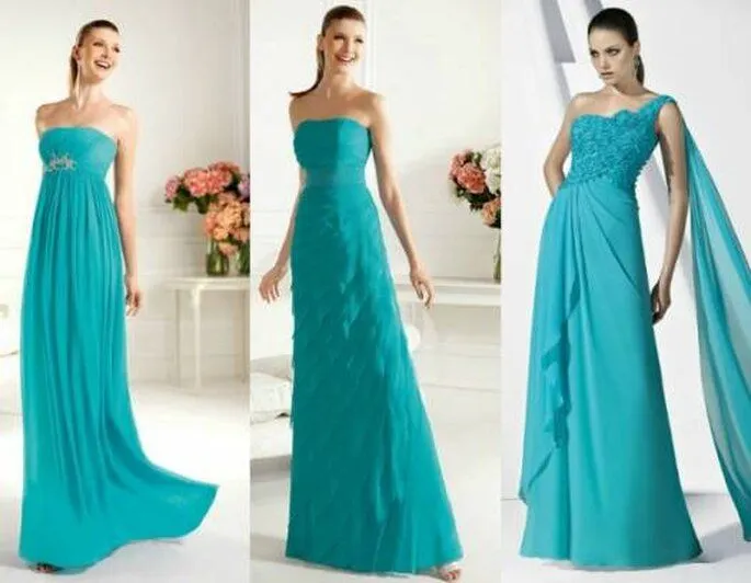 Vestidos para invitadas: verde menta, aguamarina y turquesa