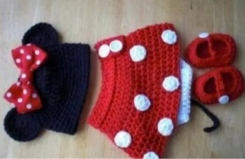 Vestido de Minnie Mouse tejido - Imagui