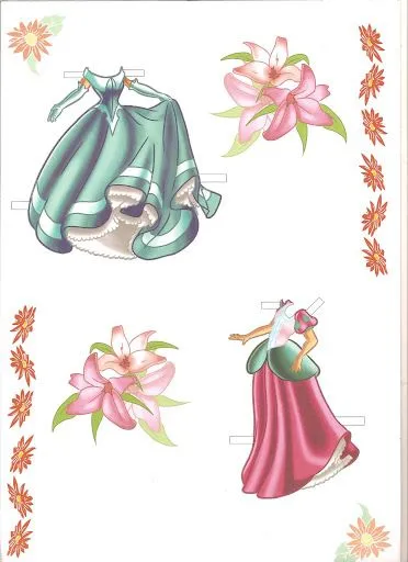 VESTIDOS DE PRINCESAS PARA RECORTAR