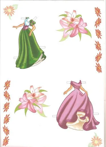 VESTIDOS DE PRINCESAS PARA RECORTAR