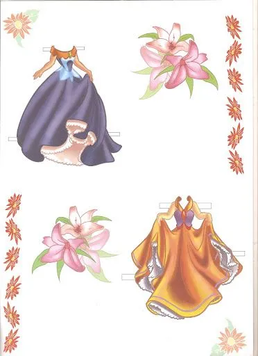 VESTIDOS DE PRINCESAS PARA RECORTAR