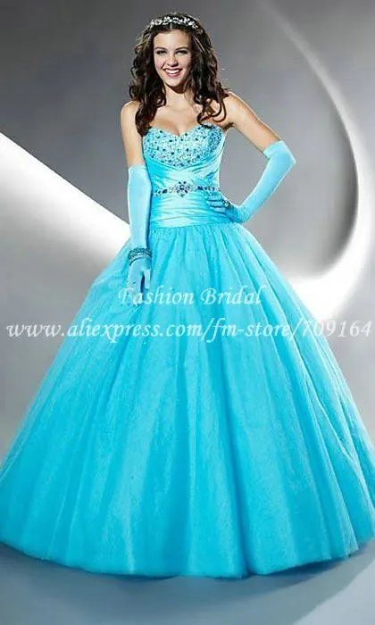 Vestidos de quinceanera color turquesa - Imagui