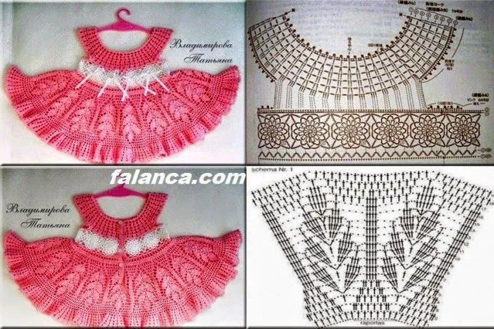 vestidos tejidos para bebe con patrones - Buscar con Google ...