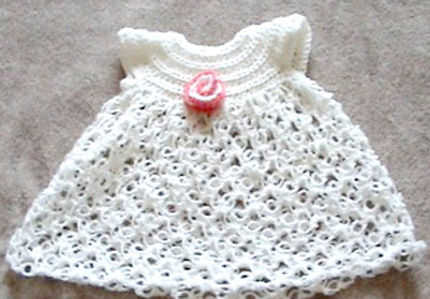 Vestido para bebés tejido en crochet con patrones - Imagui