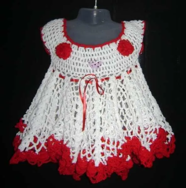 Vestidos al crochet para bebés con explicacion - Imagui