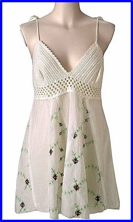 Vestido en crochet y tela - Imagui