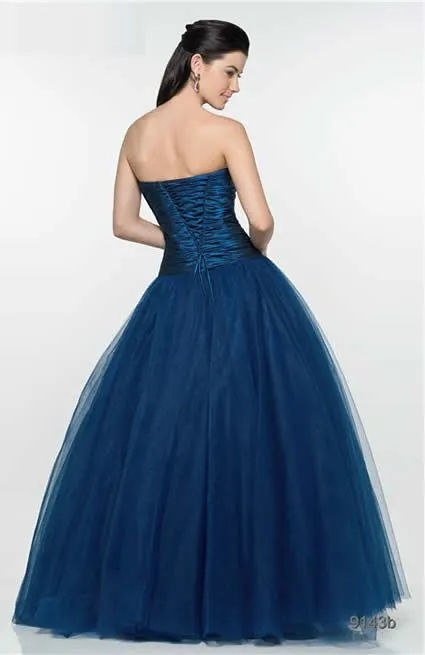 Vestidos de 15 2025 años color azul petroleo