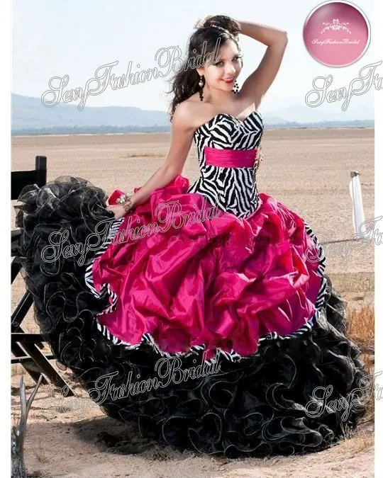 Vestidos de XV años zebra rosa - Imagui