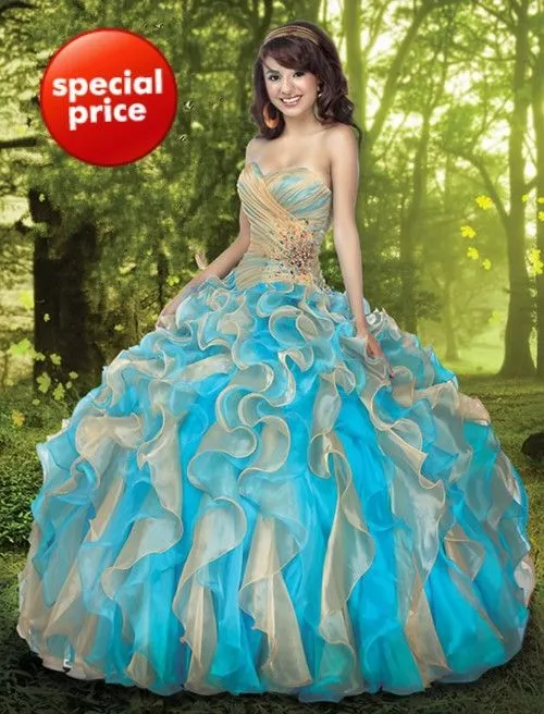Imagenes de vestidos de 15 color aqua Imagui