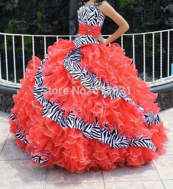 Vestidos de XV rojo acebrado - Imagui