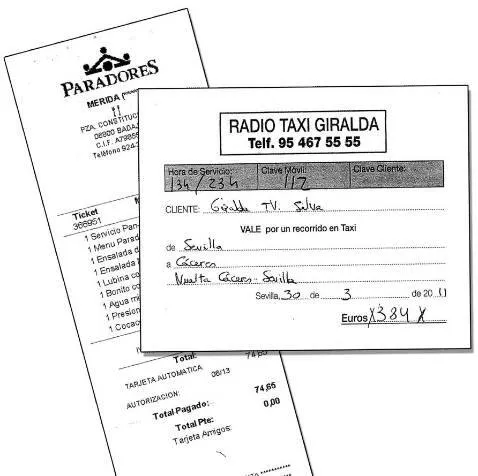Otro viaje de Silva a Cáceres costó a Giralda 459 euros en taxi y ... Otro viaje de Silva a Cáceres costó a Giralda 459 euros en taxi y ...