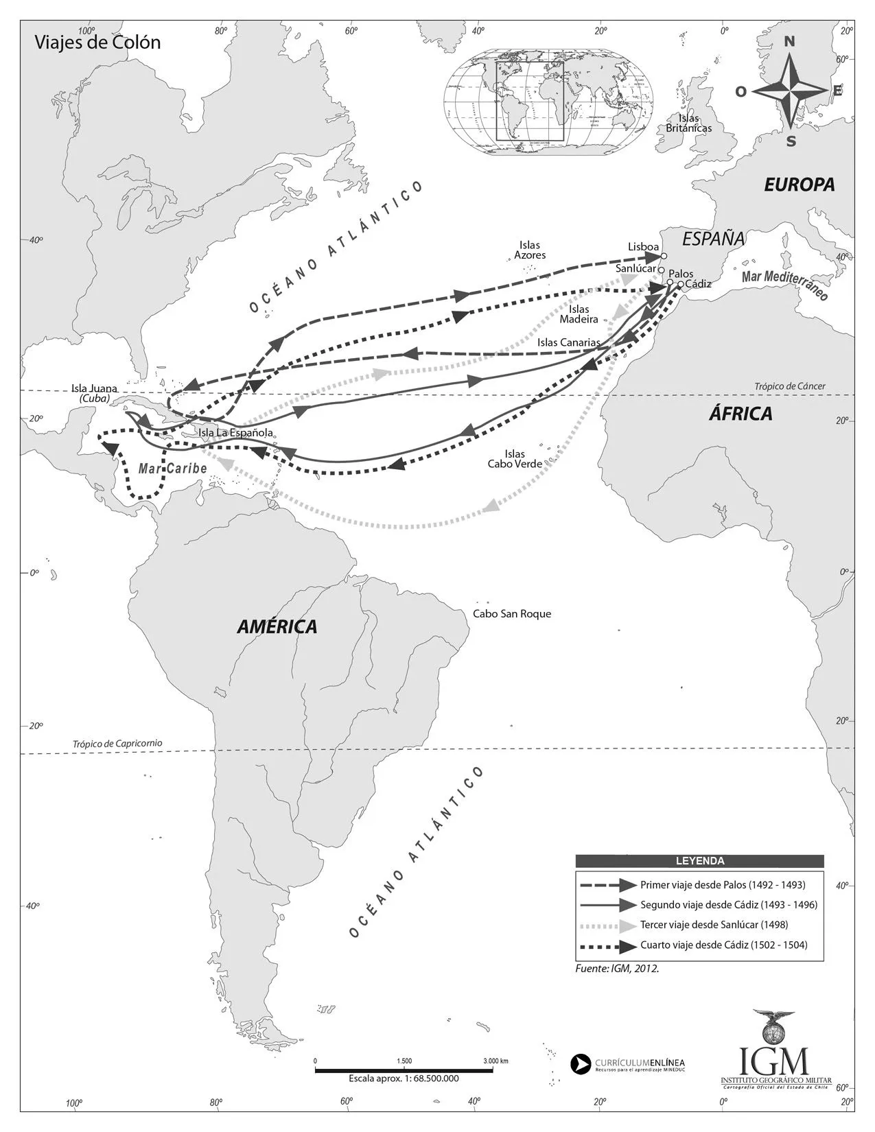 Viajes de Colón - Curriculum Nacional. MINEDUC. Chile. Viajes de Colón - Curriculum Nacional. MINEDUC. Chile.