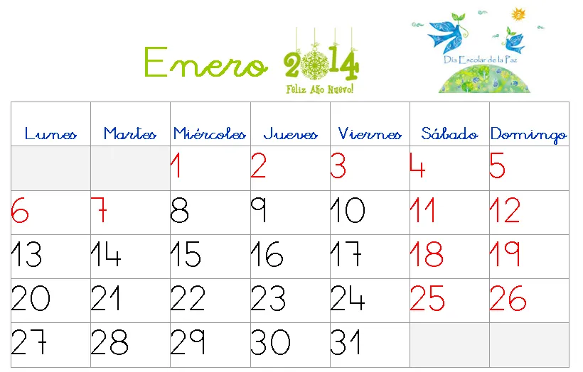 VIC.ARTISTAS: CALENDARIOS ENERO