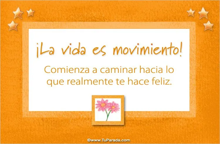La vida es movimiento, Emociones positivas, tarjetas La vida es movimiento, Emociones positivas, tarjetas