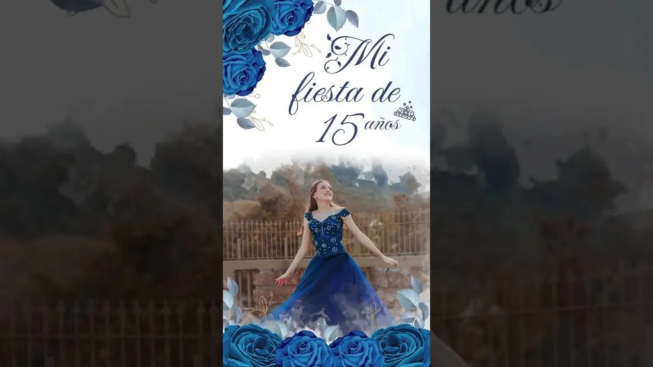 La Mejor Video Invitación Virtual Digital para 15 Años, con rosas azules La Mejor Video Invitación Virtual Digital para 15 Años, con rosas azules