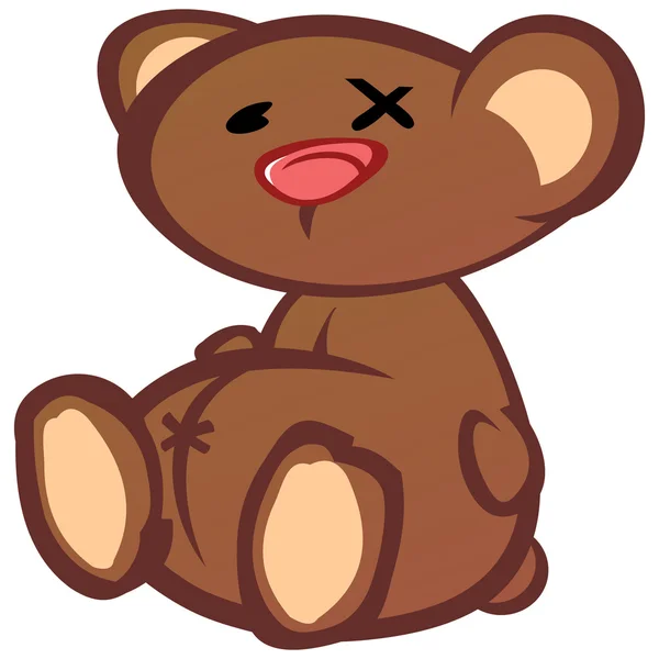 Viejo golpeó a dibujos animados oso de peluche — Vector stock ... Viejo golpeó a dibujos animados oso de peluche — Vector stock ...
