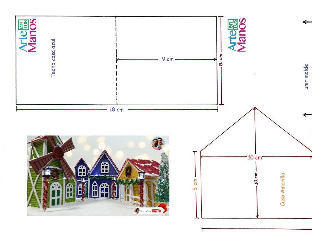 Villa Navideña con Arte en Tus Manos - Arte en Tus Manos con Lili y Sam Villa Navideña con Arte en Tus Manos - Arte en Tus Manos con Lili y Sam
