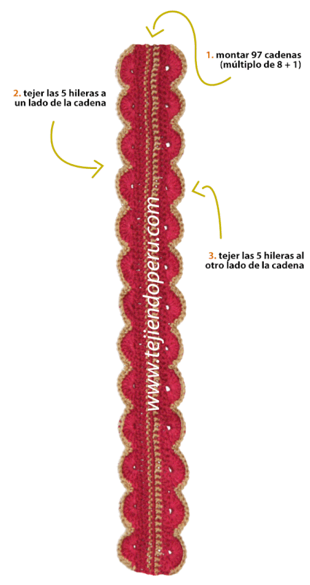 Vincha o diadema con conchitas - Tejiendo Perú Vincha o diadema con conchitas - Tejiendo Perú