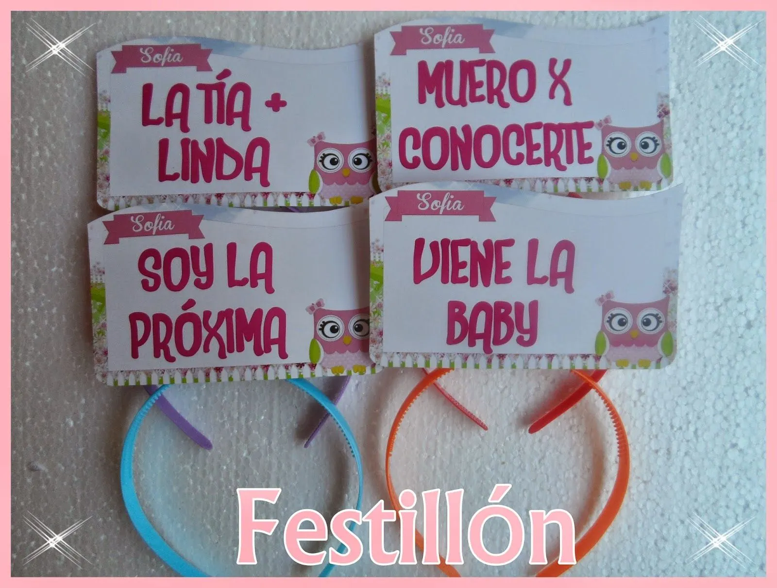 Festillón: Vinchas con Frases para Baby Shower !!!! Festillón: Vinchas con Frases para Baby Shower !!!!