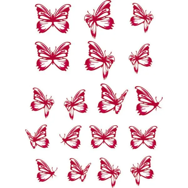Vinilo decorativo Mariposas Pequeñas Color Burdeos de Aratextil ... Vinilo decorativo Mariposas Pequeñas Color Burdeos de Aratextil ...