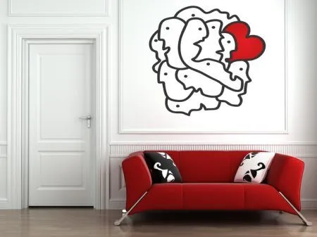 Vinilo Decorativo Surrealista :: Caras con corazon « Vinilos ...