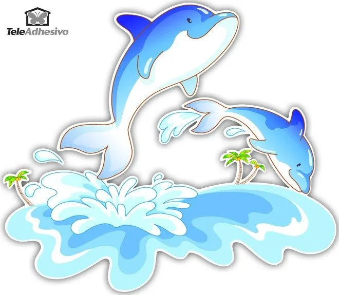 Vinilo infantil Delfines