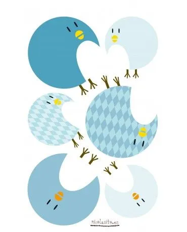 Vinilo pajaritos retro - Deco & Living