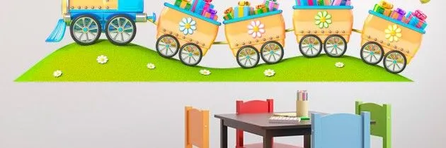 Vinilo de tren con regalos - Blog teleadhesivo