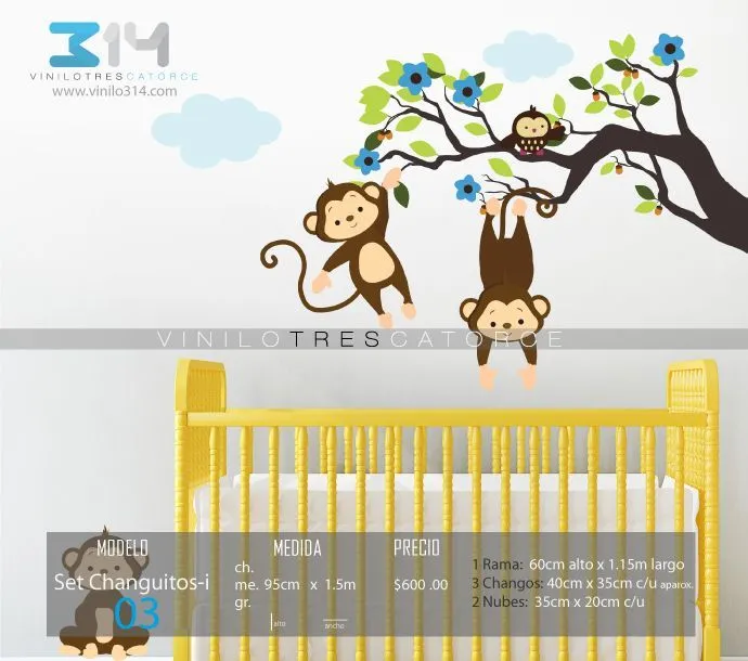 Vinilos decorativos árboles infantiles. Sticker decorativo Set ...