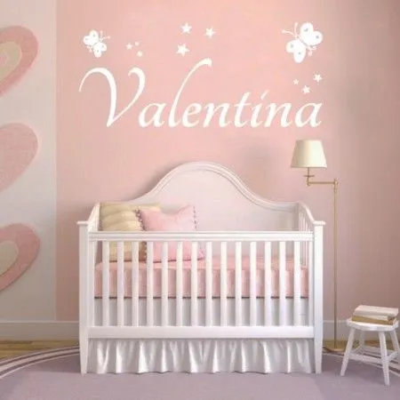 Vinilos decorativos infantiles con nombre Valentina estrellas y ...