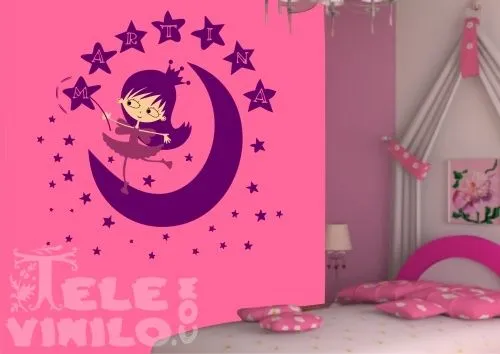 Vinilos Decorativos Infantiles Hada de las Estrellas con Nombre ... Vinilos Decorativos Infantiles Hada de las Estrellas con Nombre ...