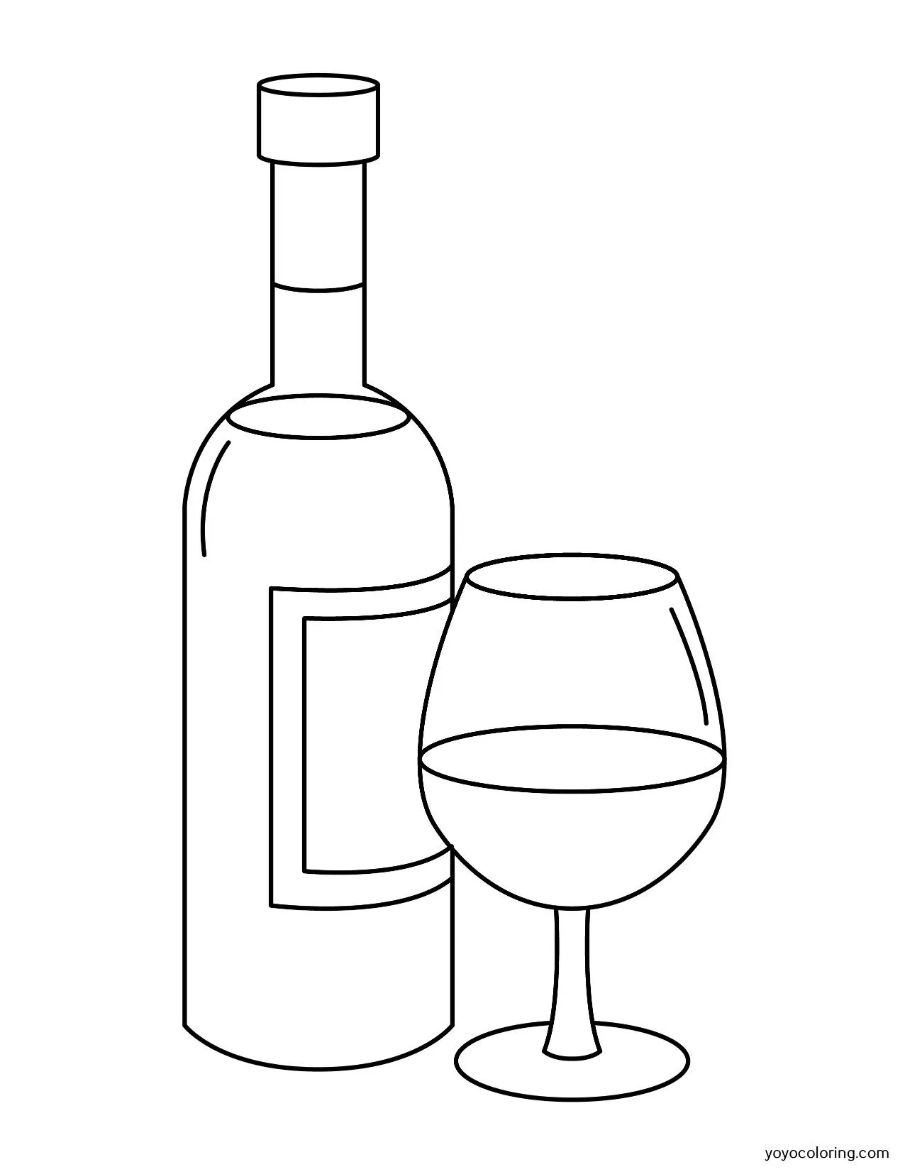Vino para colorear ᗎ Plantilla de pintura imprimible Vino para colorear ᗎ Plantilla de pintura imprimible